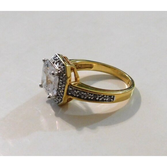 Premier Designs Love At First Sight Ring Size 7 Cubic Zirconia Crystals Gold Pla - Picture 4 of 7
